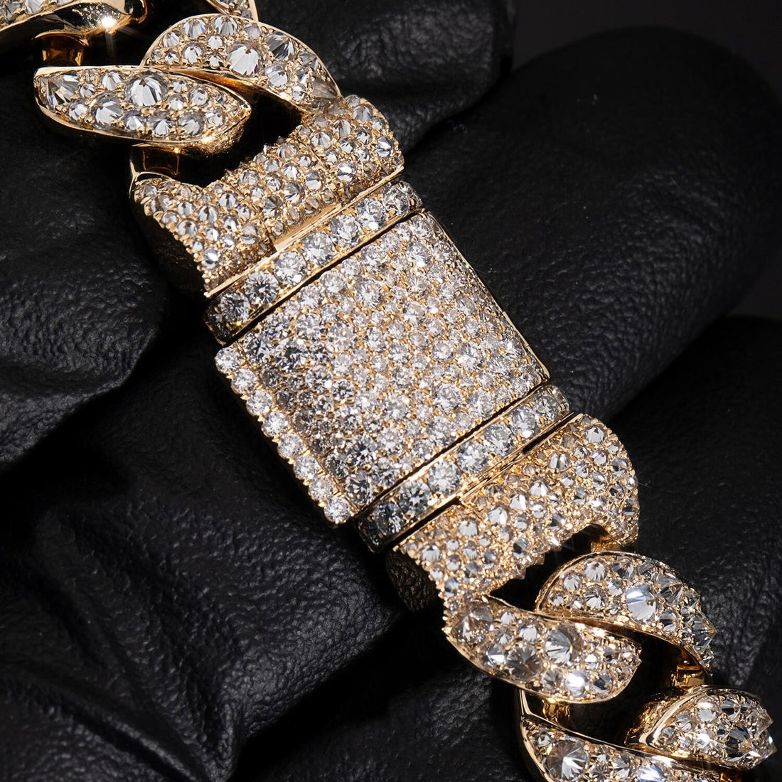15mm Upside Down Mosaic Inverted Setting Cuban Link Bracelet