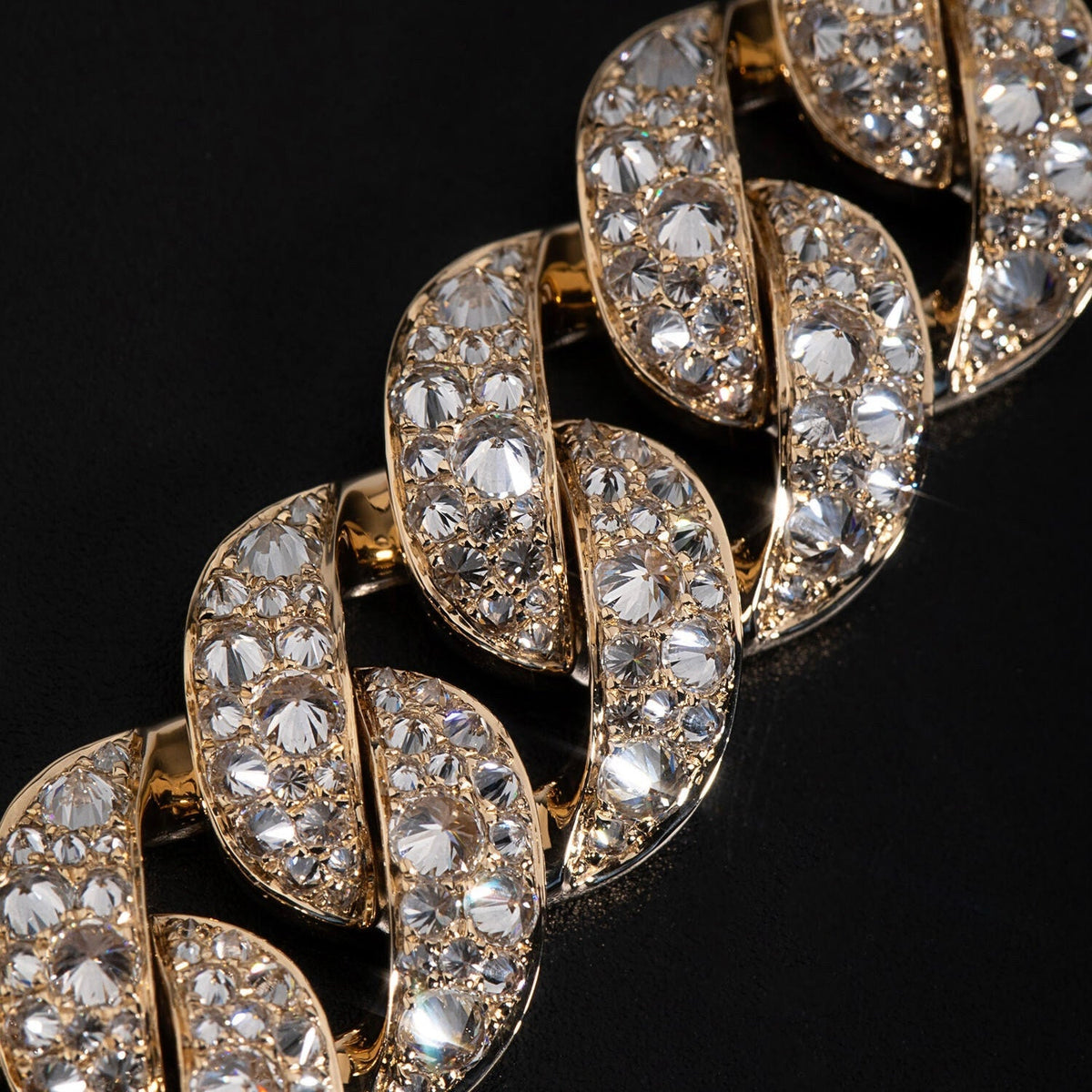 15mm Upside Down Mosaic Inverted Setting Cuban Link Bracelet