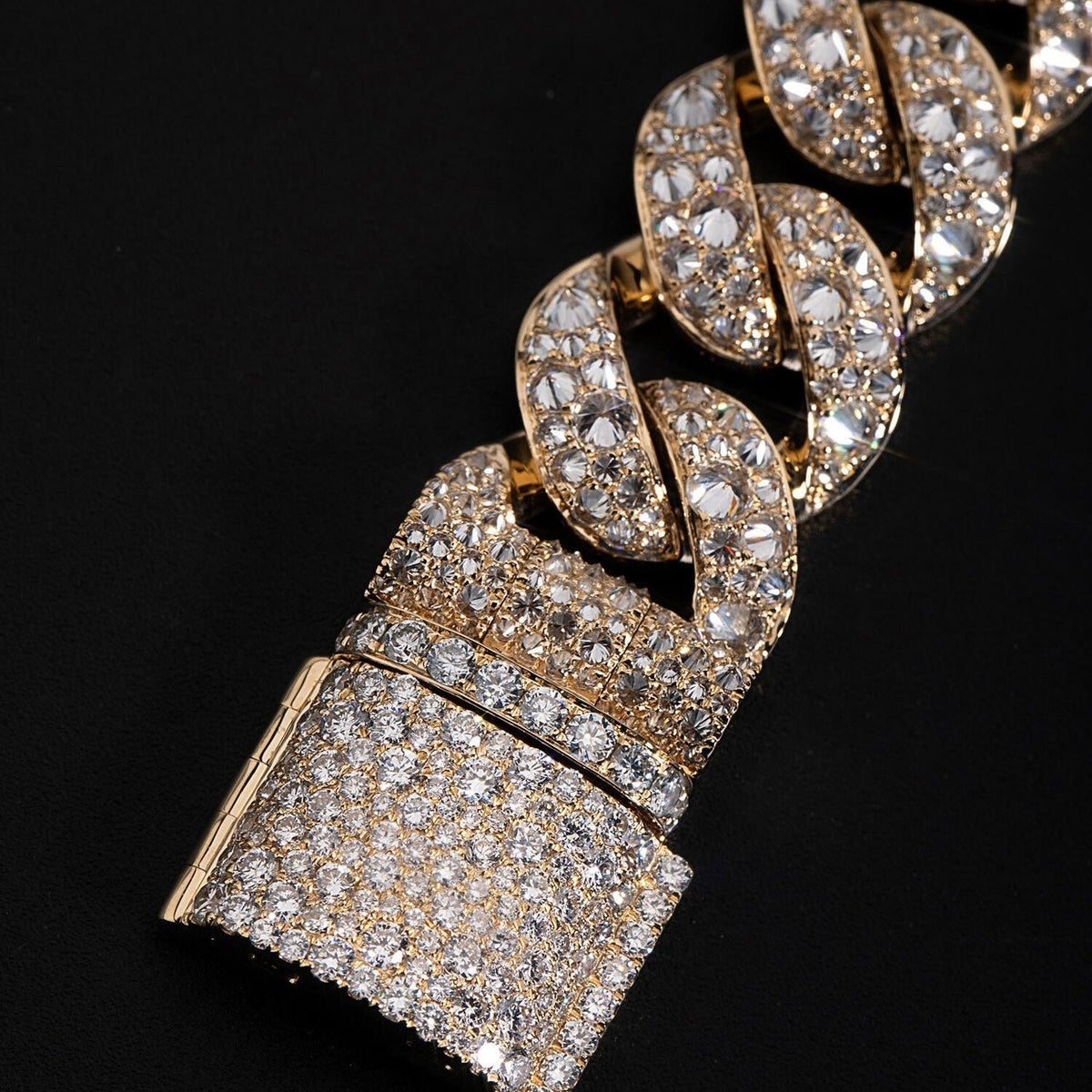 15mm Upside Down Mosaic Inverted Setting Cuban Link Bracelet