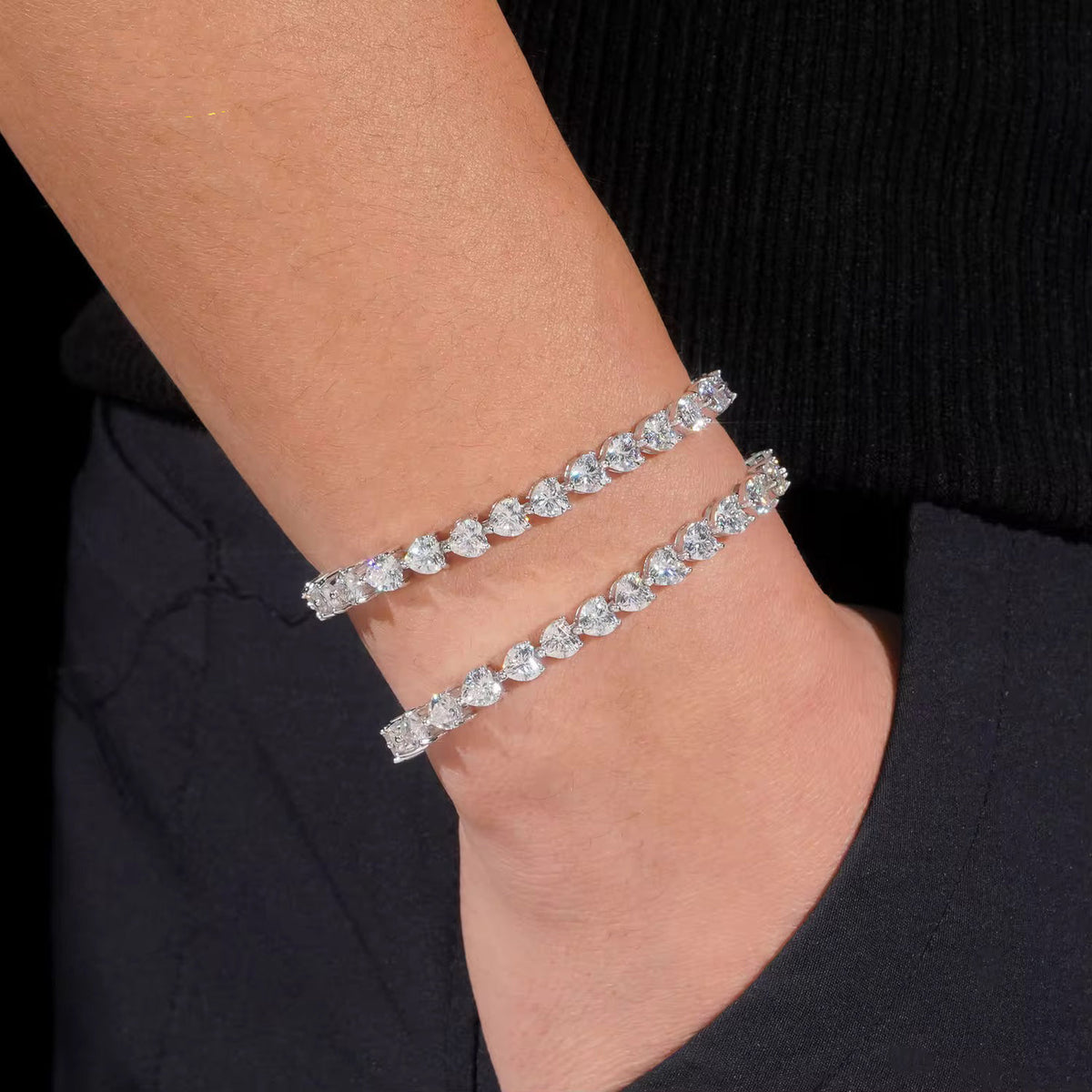 5mm Heart Cut Tennis Bracelet