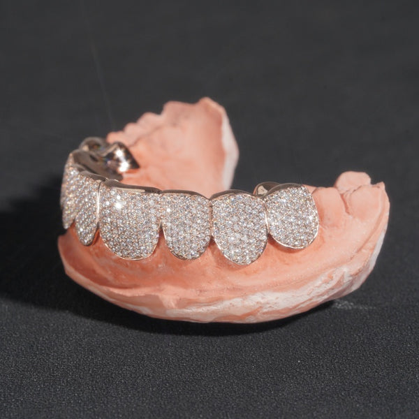 Custom Rose Pave Set Diamond Grillz